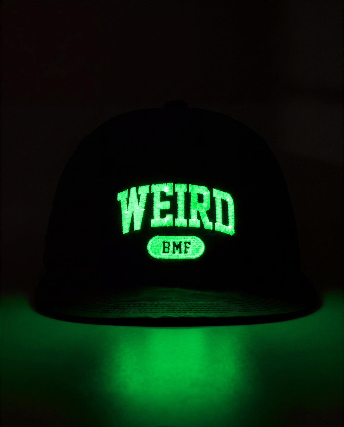 COLLEGE LOGO Nylon Hat — GLOW EDITION [Black]