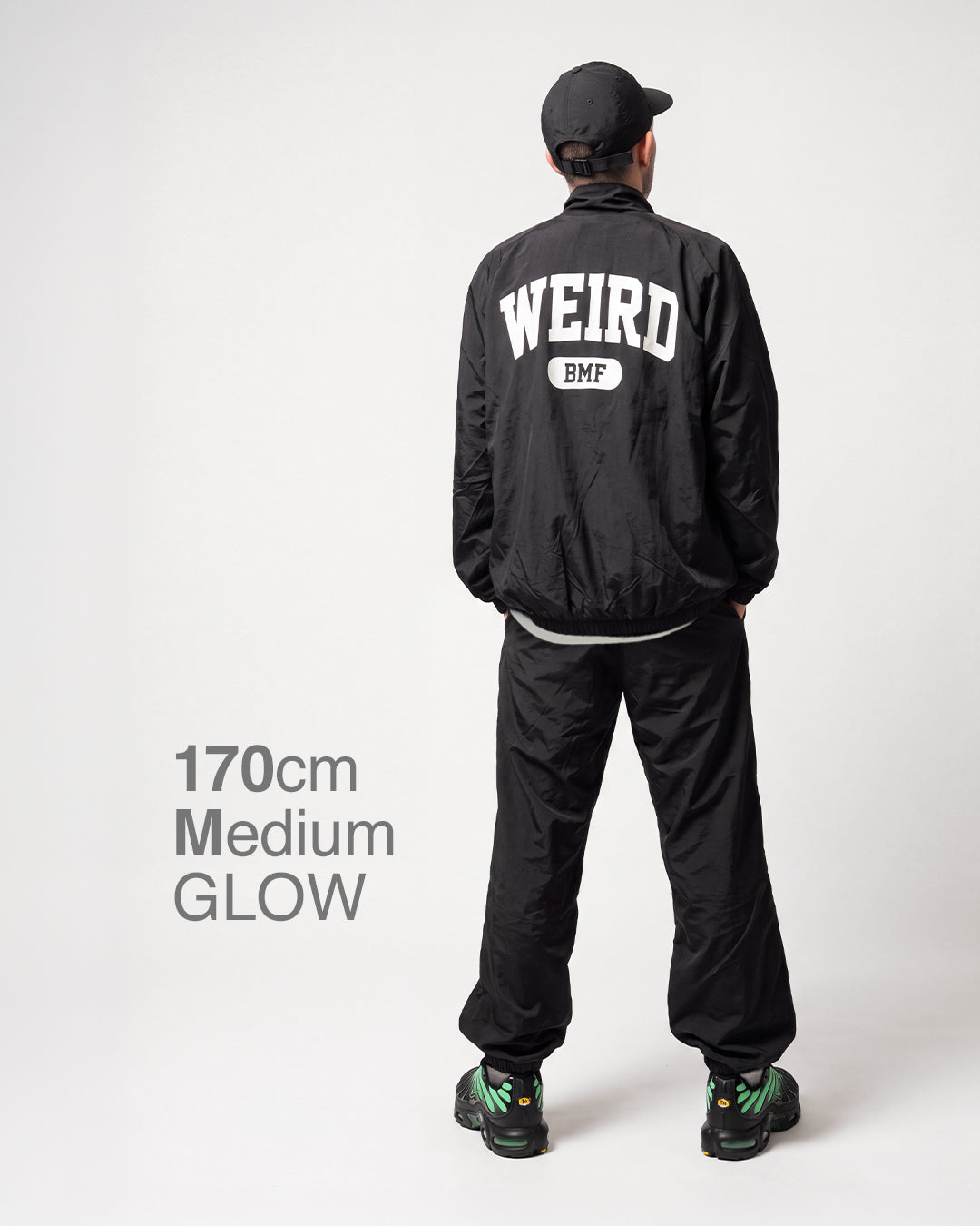 COLLEGE LOGO Nylon Pants — GLOW EDITION [Black]