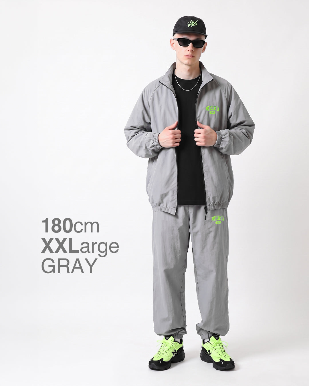 COLLEGE LOGO Nylon Pants — GLOW EDITION [Black]