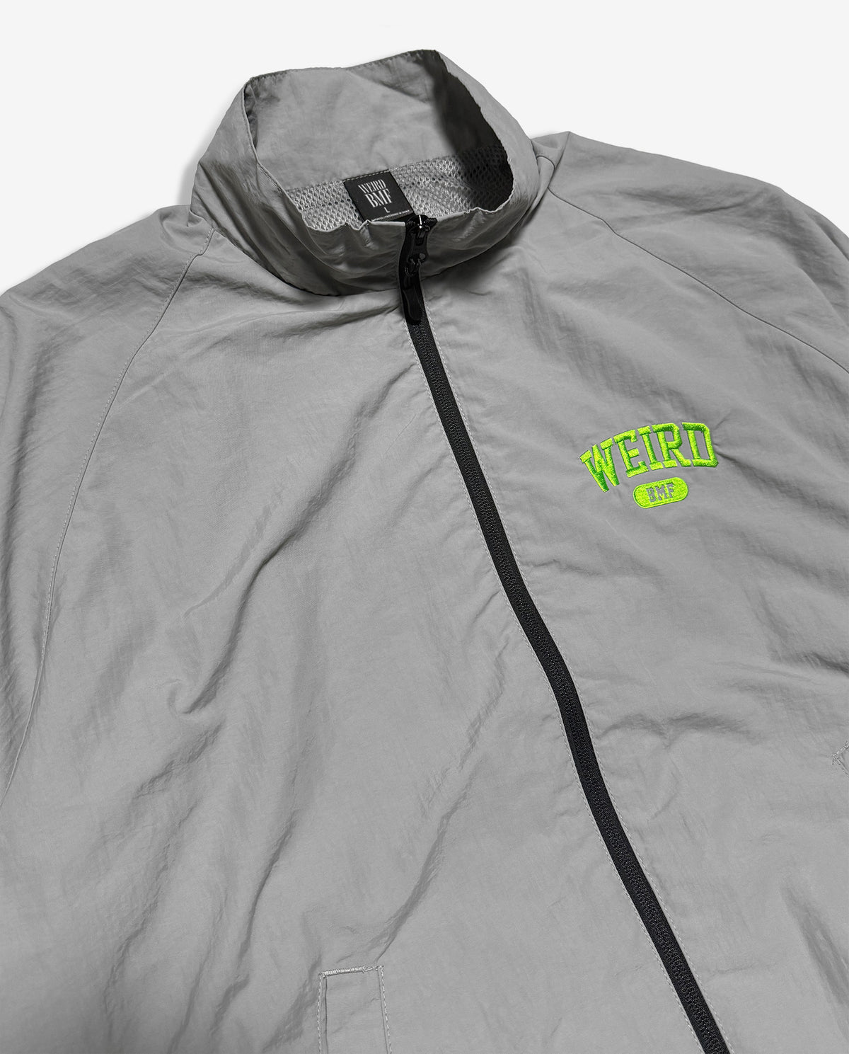 COLLEGE LOGO Nylon Jacket [Gray × Neon Green]