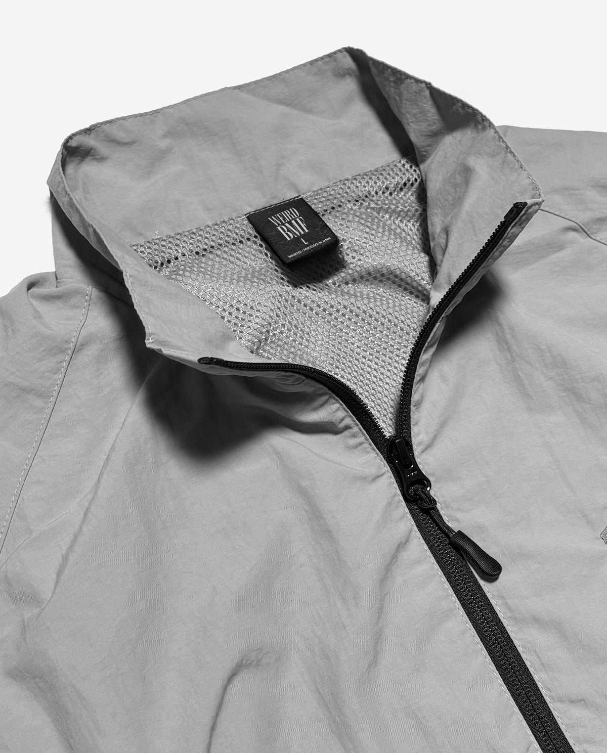 COLLEGE LOGO Nylon Jacket [Gray × Neon Green]