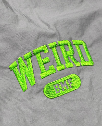 COLLEGE LOGO Nylon Pants [Gray × Neon Green]