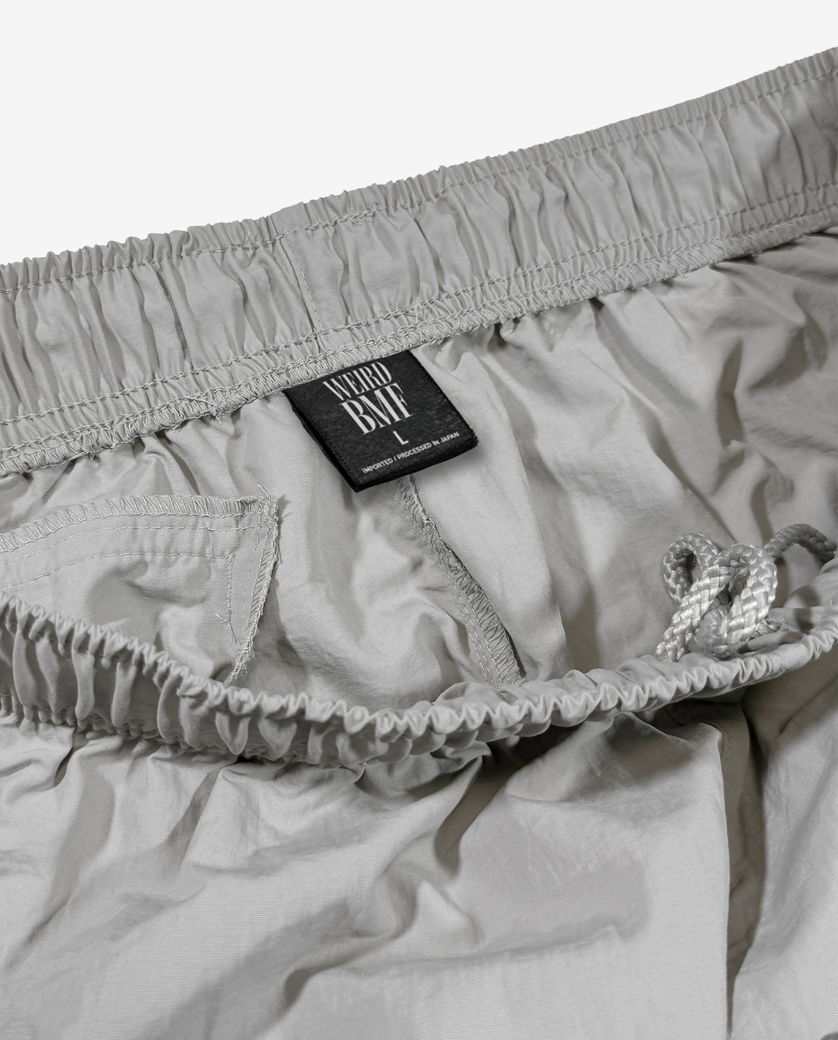 COLLEGE LOGO Nylon Pants [Gray × Neon Green]
