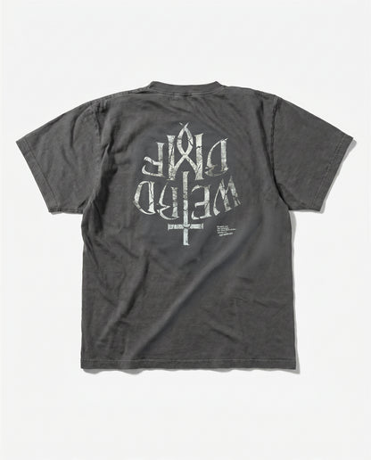 CROSS LOGO Pigment-Dye S/S T-shirt [Vintage Black]