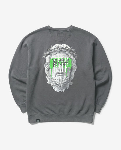 JESUS Pigment-Dye Crewneck Sweatshirt — PREMIUM EDITION [Green]