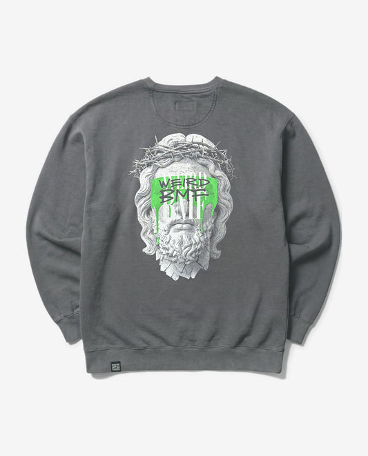 JESUS Pigment-Dye Crewneck Sweatshirt — PREMIUM EDITION [Green]