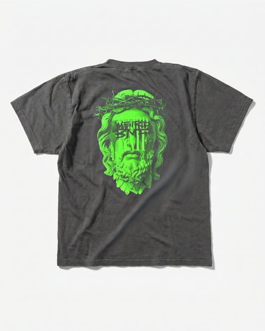JESUS Pigment-Dye S/S T-shirt — BACK EDITION [Neon Green]