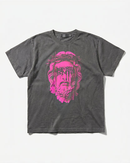 JESUS Pigment-Dye S/S T-shirt [Pink]