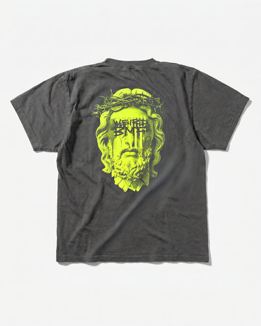 JESUS Pigment-Dye S/S T-shirt — BACK EDITION [Neon Yellow]
