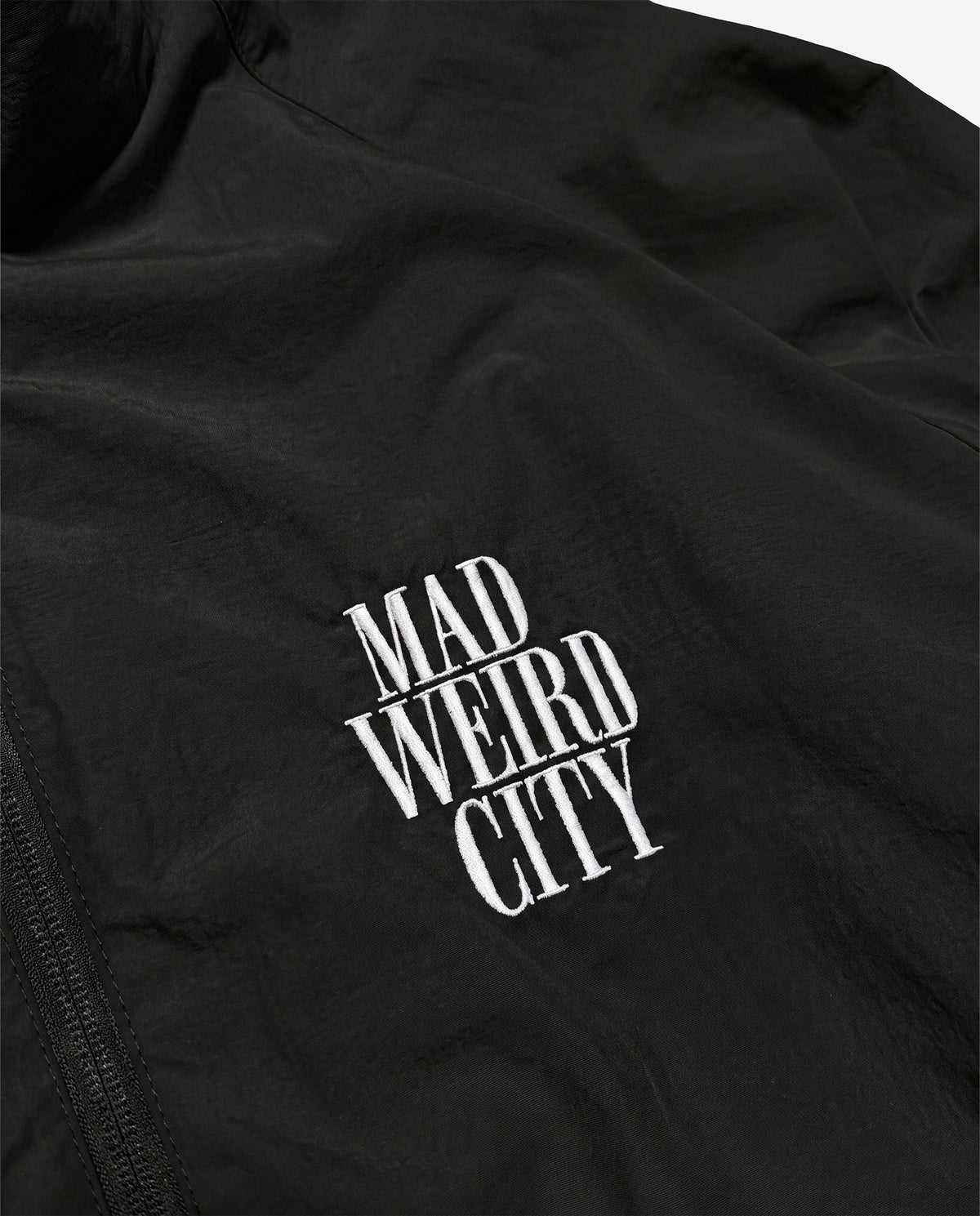 MAD WEIRD CITY Nylon Jacket [Black × White]