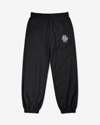 MAD WEIRD CITY Nylon Pants [Black × White]