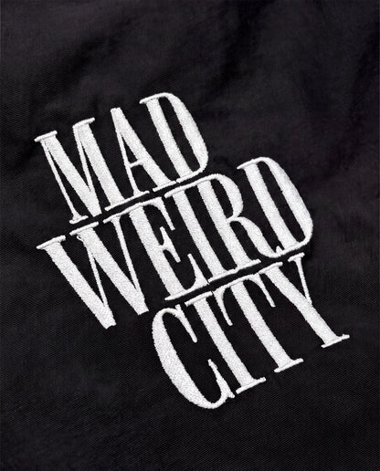 MAD WEIRD CITY Nylon Pants [Black × White]