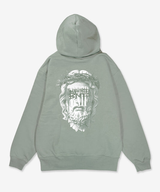 JESUS Back Printed Hoodie [Grayish Green]