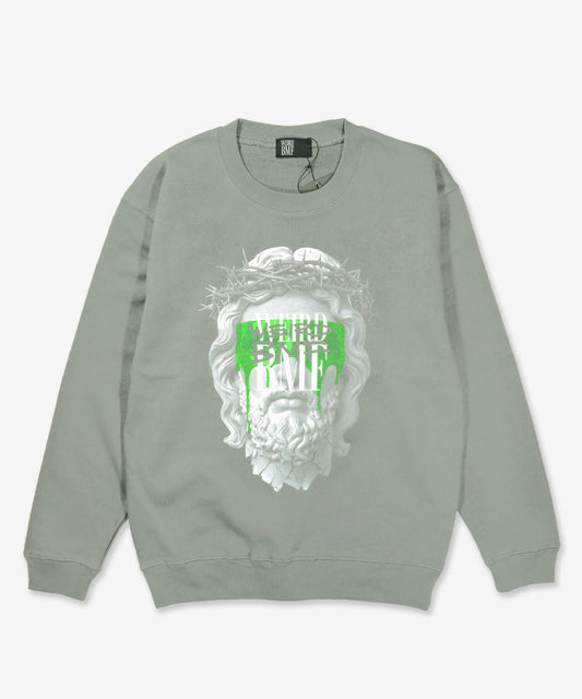 JESUS Crewneck Sweatshirt - CE [Grayish Green]