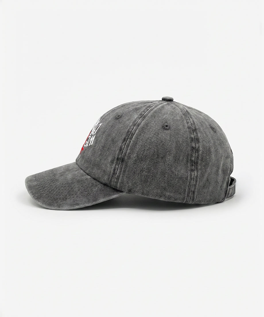 CROSS LOGO Pigment-Dye Dad hat [Black]