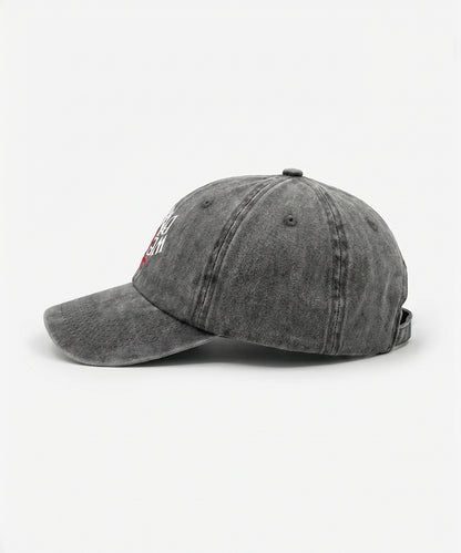 CROSS LOGO Pigment-Dye Dad hat [Black]